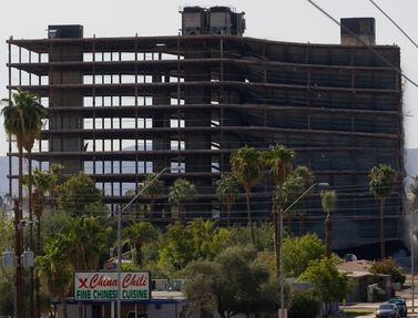 US West QWest building on Earl Drive and 3rd Street in Phoenix blown up