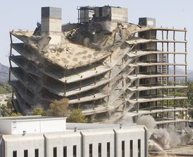 US West QWest building on Earl Drive and 3rd Street in Phoenix blown up