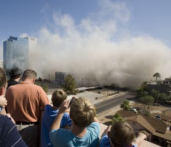 US West QWest building on Earl Drive and 3rd Street in Phoenix blown up